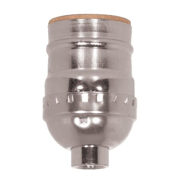 Short Keyless Socket - 1/4 IPS - Aluminum - Nickel Finish - 660W - 250V