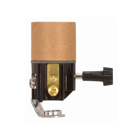 Turn Knob Socket With Paper Liner - 2-1/2" Height - 3 Terminal (2 Circuit) Turn Knob - 1/8 IP - Inside Extrusion - 250W - 250V