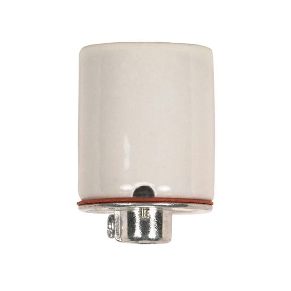 Keyless Porcelain Socket With 2 Wireways - Metal 1/8 IP Cap - Glazed - 660W - 250V