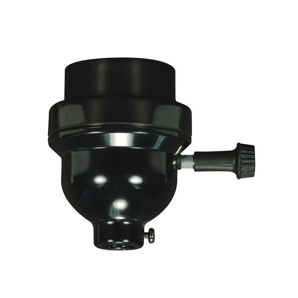 On-Off Turn Knob - Smooth Phenolic (3 Piece) - 1/8 IP Cap With Set Screw - 2-1/4" Height - 1-1/2" Diameter - 660W - 250V