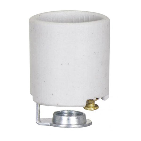 Porcelain Socket With 1/4 IPS Hickey - Aluminum Screw Shell - Unglazed - 660W - 250V