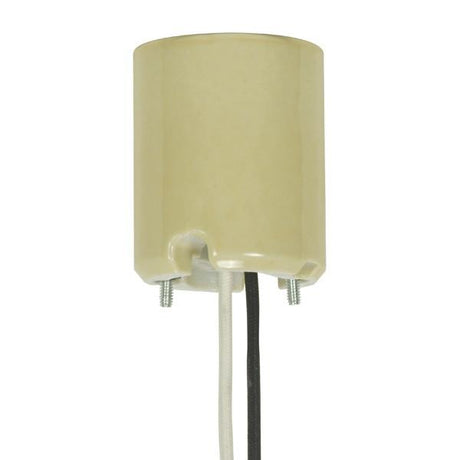 Keyless Porcelain Mogul Socket, for Position Oriented HID Fixtures w/Body Notch for Correct Mounting, 2 Wireways