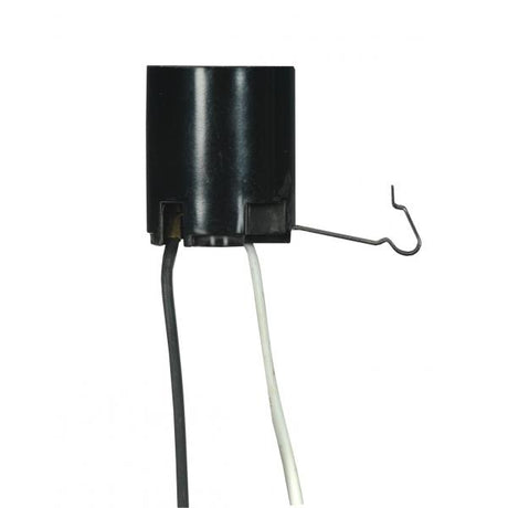 Snap-In Socket - Bracket Extends 3/4" From End Of Socket - 9" AWM B/W Leads 105C - 1-1/2" Height - 1-1/4" Diameter - 660W - 250V