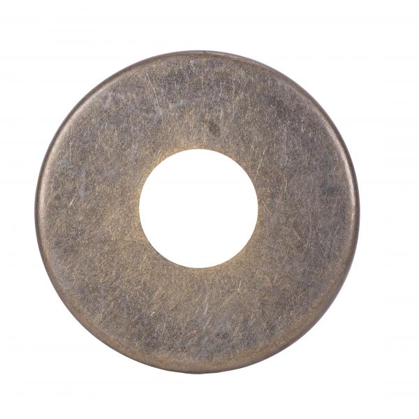 Steel Check Ring - Curled Edge - 1/8 IP Slip - Antique Brass Finish - 1-1/8" Diameter