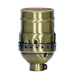 Short Keyless Socket - 1/8 IPS - 3 Piece Stamped Solid Brass - Antique Brass Finish - 660W - 250V