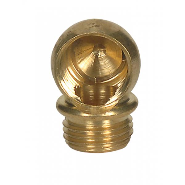 Brass Ball - 90 Degree Small Angle Nozzle - Unfinished - 1/8 IP F x 1/8 IP M