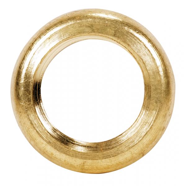 Brass Round Beaded Locknut - 1/4 IP - 9/16" Diameter - 11/64" Thick - Unfinished