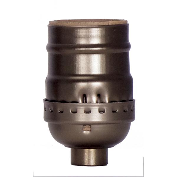 Short Keyless Socket - 1/8 IPS - Aluminum - Antique Brass Finish - 660W - 250V