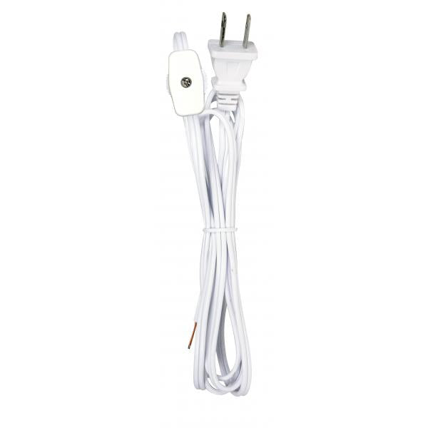 6 Foot Cord - White - With Plug