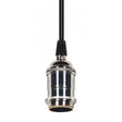 Medium base lampholder - 4pc. Solid brass - prewired - Uno ring - 6ft. 18/2 SVT Black Cord - Polished Nickel finish