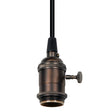 Medium base lampholder - 4pc. Solid brass - prewired - On/Off - Uno ring - 6ft. 18/2 SVT Black Cord - Dark Antique Brass finish