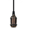 Medium base lampholder - 4pc. Solid brass - prewired - Uno ring - 10ft. 18/2 SVT Black Cord - Dark antique brass finish