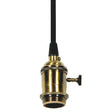 Medium base lampholder - 4pc. Solid brass - prewired - On/Off - Uno ring - 10ft. 18/2 SVT Black Cord - Antique brass finish