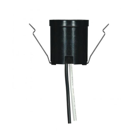 Snap-In Socket With Top Rim And For 3-1/4" - 4" Holders - 9" AWM B/W Leads 105C - 1-1/2" Height - 1-1/4" Diameter - 660W - 250V