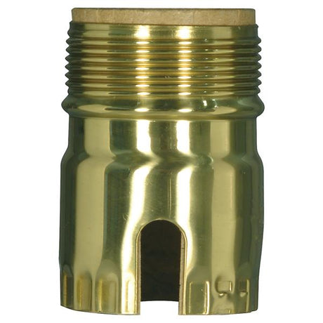 3 Piece Solid Brass Shell With Paper Liner - Polished Brass Finish - Pull Chain / Turn Knob With Uno Thread