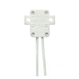 G5.3 Halogen Socket With 2 Mounting Holes - 9" SF-1 200C Leads - 3/8" Height - 1-1/16" Length - 1-3/16" Width - 75W - 250V