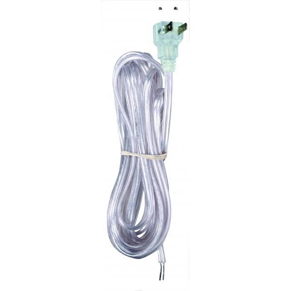 Cord Set - Silver - With Flat Plug - 15 Foot