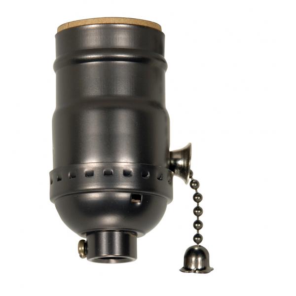 On-Off Pull Chain Socket - 1/8 IPS - Aluminum - Dark Antique Brass Finish - 660W - 250V