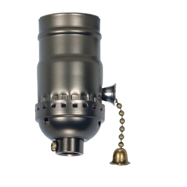 On-Off Pull Chain Socket - 1/8 IPS - Aluminum - Antique Brass Finish - 660W - 250V