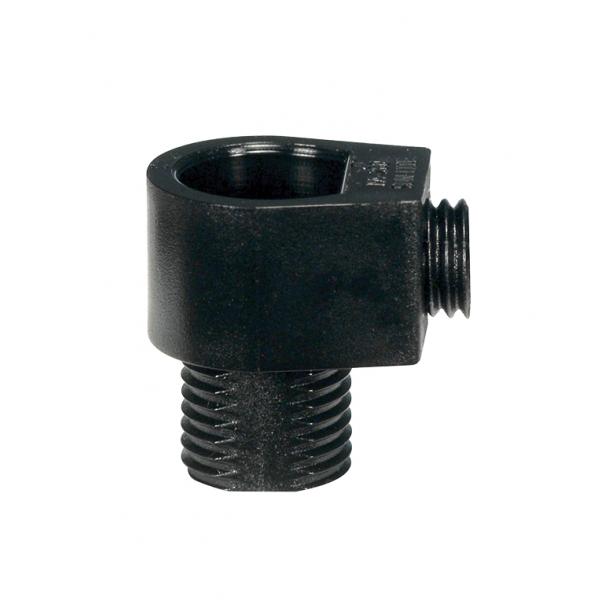 Black 1/8 IP Strain Relief With Set Screw For 18/2 SVT Wire