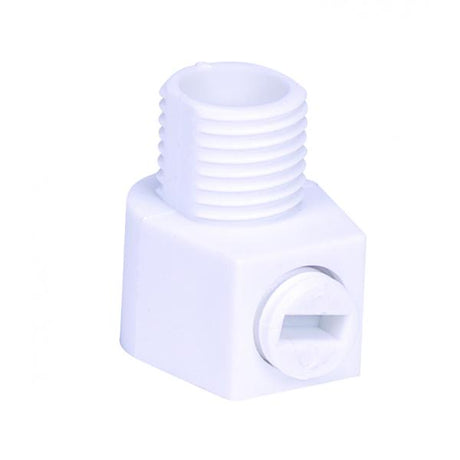 White 1/8 IP Strain Relief With Set Screw For 18/2 SVT Wire