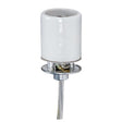 Keyless Porcelain Socket With 1/8 IPS Cap - 6" 18/3 SVT Silver 105C - CSSNP Screw Shell - Glazed - 660W - 250V