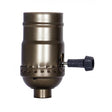 On-Off Turn Knob Socket With Removable Knob - 1/8 IPS - Aluminum - Antique Brass Finish - 250W - 250V