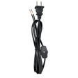 6 Foot 18/2 SPT-1 105C Cord Set - Black Finish - 24" Hank - 200 Carton - Molded Polarized Plug - Tinned Tips 3/4" Strip With 2" Slit - On/Off Switch