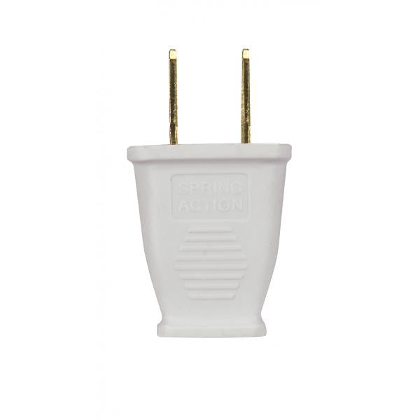 Polarized Plug - White - 2 Pole - 2 Wire - 15A - 125V