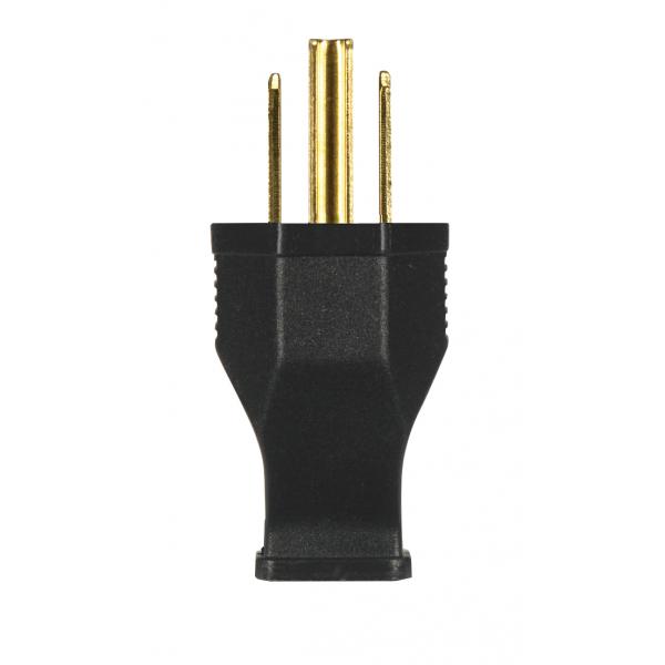 Thermoplastic HD Plug - Black - 2 Pole - 3 Wire And Ground - 15A - 125V