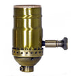 150W Full Range Turn Knob Dimmer Socket - 1/8 IPS - 3 Piece Stamped Solid Brass - Antique Brass Finish - 120V