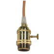 Medium base lampholder - 4pc. Solid brass - prewired - On/Off - Uno ring - 10ft. 18/2 SVT Gold Cord - Polished brass finish