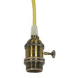 Medium base lampholder - 4pc. Solid brass - prewired - On/Off - Uno ring - 10ft. 18/2 SVT Lemon Cord - Antique brass finish