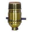 On-Off Push Thru Socket - 1/8 IPS - 3 Piece Stamped Solid Brass - Antique Brass Finish - 660W - 250V - With Set Screw