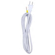 10 Foot Rayon Cord Set - Silver Finish - 18/2 SPT-2 105C With Molded Polarized Plug - 150 Carton - Tinned Tips Strip With 2" Slit