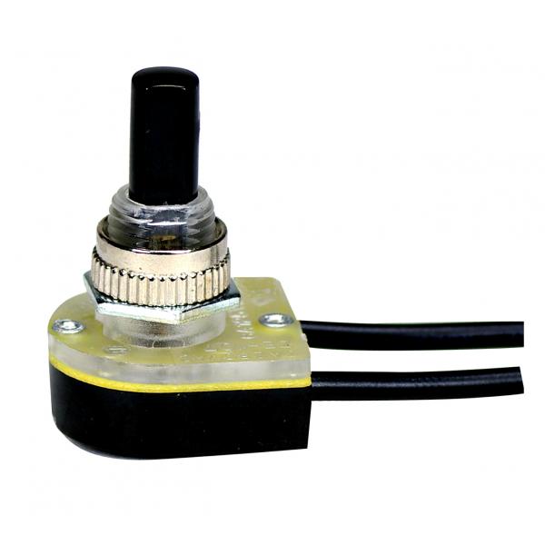 On-Off Phenolic Rotary Switch - Single Circuit - 3A-250V - 6A-125V Rating - 3/8" Bushing - Nickel Finish