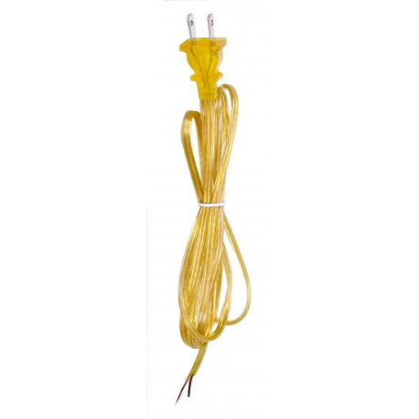 6 Foot 18/2 SPT-1 105C Cord Set - Gold Finish - 24" Hank - 200 Carton - Molded Polarized Plug - Tinned Tips 3/4" Strip With 2" Slit