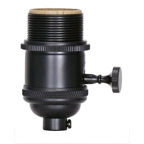 Socket - On-Off Turn Knob - Black Finish - 1/8 IPS - With Set Screw