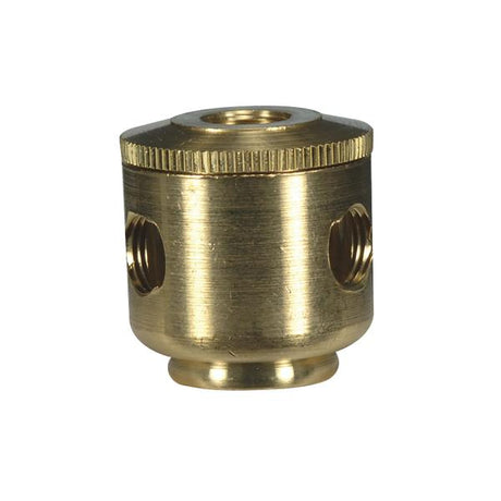 Brass Cluster Body - 3 Light - Unfinished - 1/8 IP Top And Bottom - Tapped With Three 1/8 IP Holes