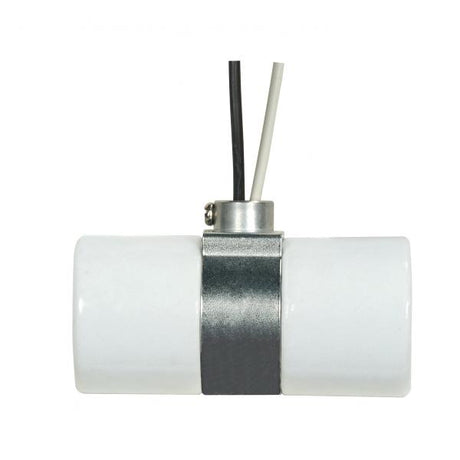 Twin Porcelain Socket With Top Bracket - Pre-Wired - 1/8 IPS - 9" AWM B/W 150C - CSSNP Screw Shell - Glazed - 660W - 250V