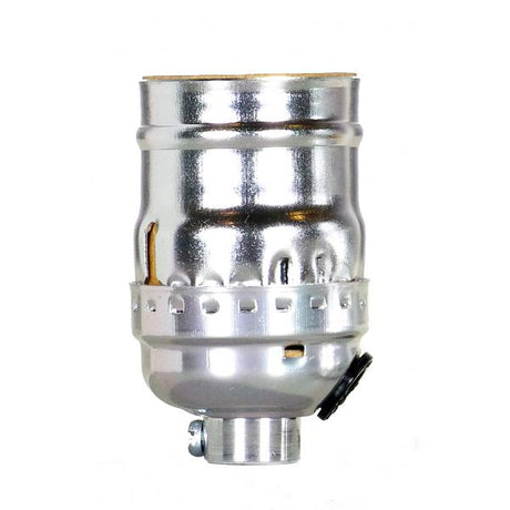 Short Keyless Socket With Side Outlet - 1/8 IPS - Aluminum - Nickel Finish - 660W - 250V - With Set Screw