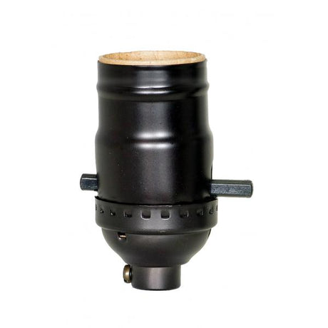 On-Off Push Thru Socket - 1/8 IPS - 3 Piece Stamped Solid Brass - Dark Antique Brass Finish - 660W - 250V