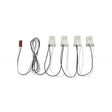 4-Light ballast bypass wiring harness for linear LED T8 lamps