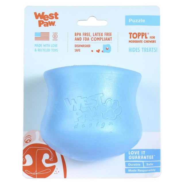 West Paw Zogoflex Blue Plastic Toppl Pet Toy Large 1 pk