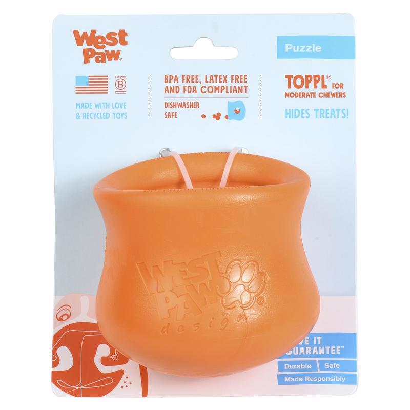 West Paw Zogoflex Orange Plastic Toppl Pet Toy Large 1 pk