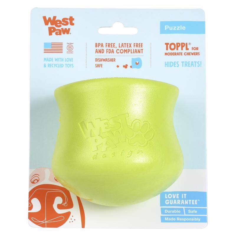 West Paw Zogoflex Green Plastic Toppl Pet Toy Large 1 pk