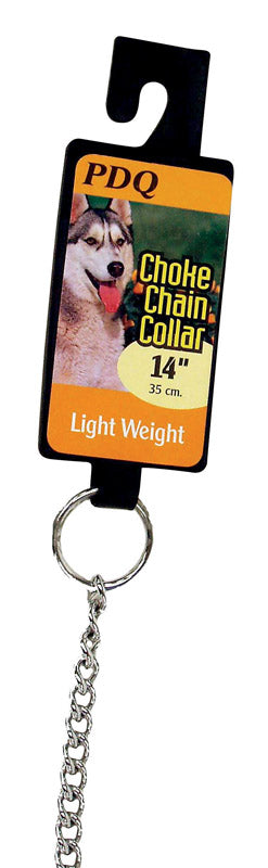 PDQ Silver Lightweight Steel Dog Choke Chain Collar Medium