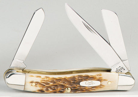 Case Stockman Med Amber Stainless Steel 4 in. Pocket Knife