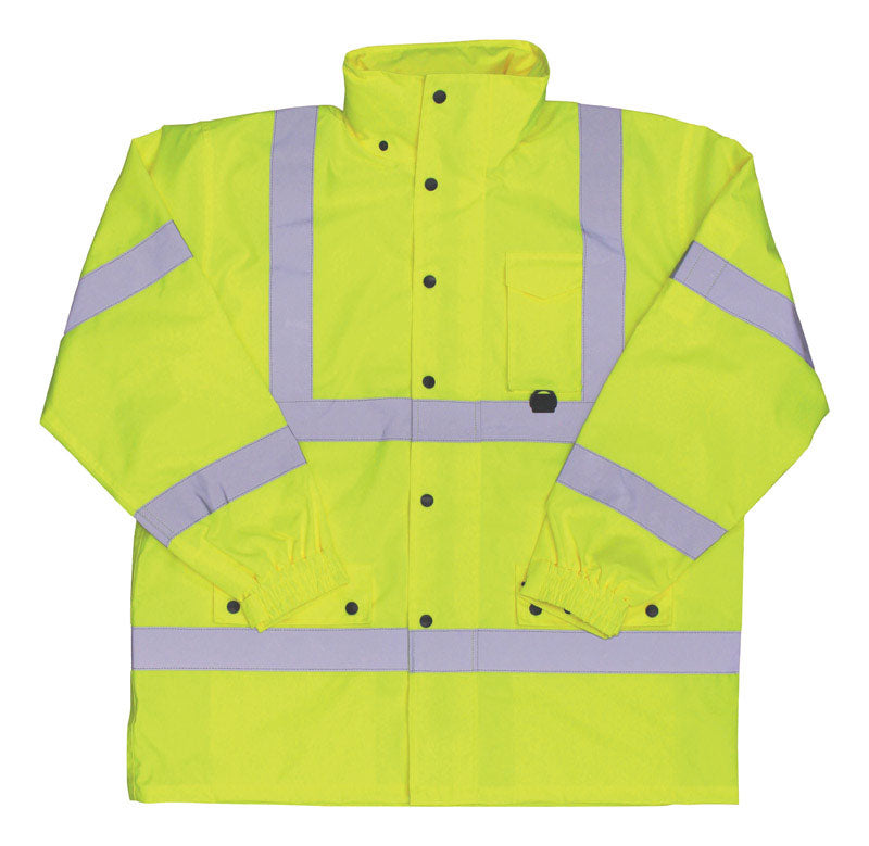 Boss Hi-Vis Yellow Polyester Rain Jacket XXL