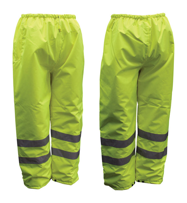 Boss Hi-Vis Insulated Yellow Polyester Rain Pants M